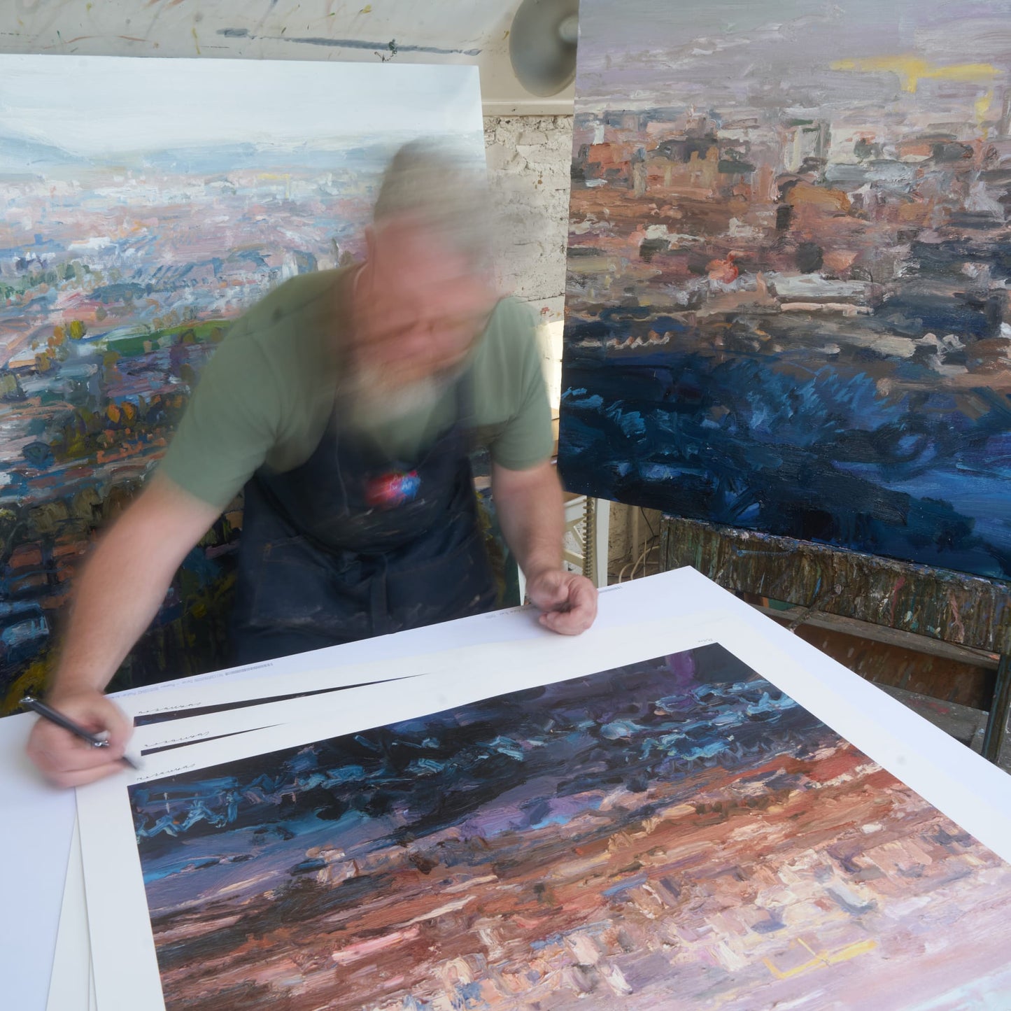 Belfast From Black Mountain Reproductions - Giclée By Colin Davidson Signing Work