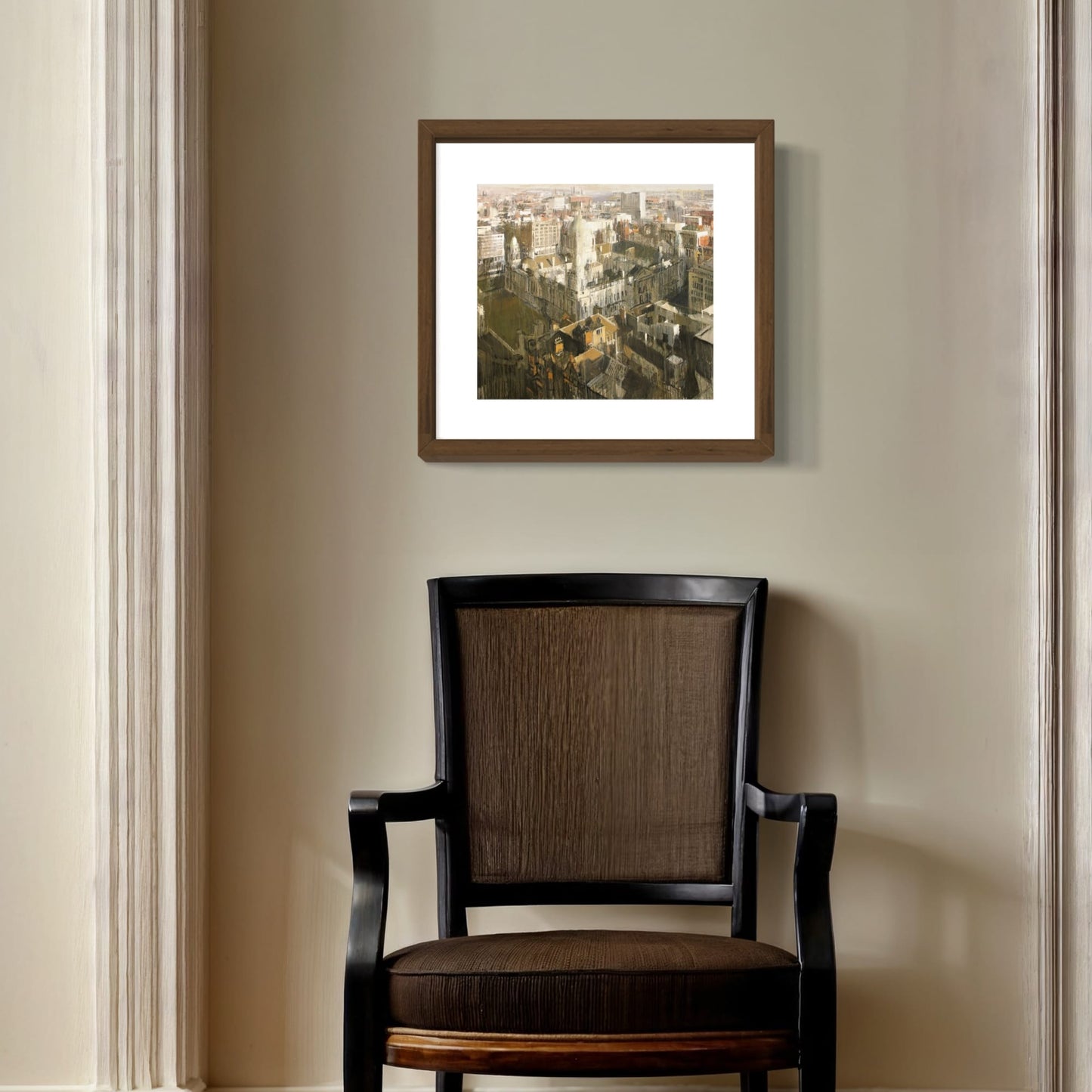 Looking Towards Belfast Lough From Windsor House Reproductions - Giclée By Colin Davidson Framed On Wall